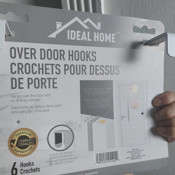 Beautiful Durable Practical Ideal Home Over The Door Hooks 6 HOOKS - Picture 6 of 9